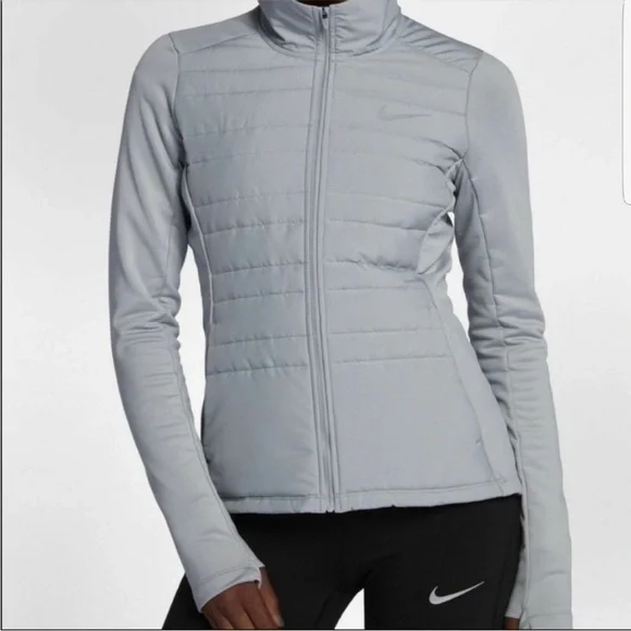 Nike Women’s Running Jacket Medium Moss Green Lightweight Zip Up Activewear - Picture 2 of 15